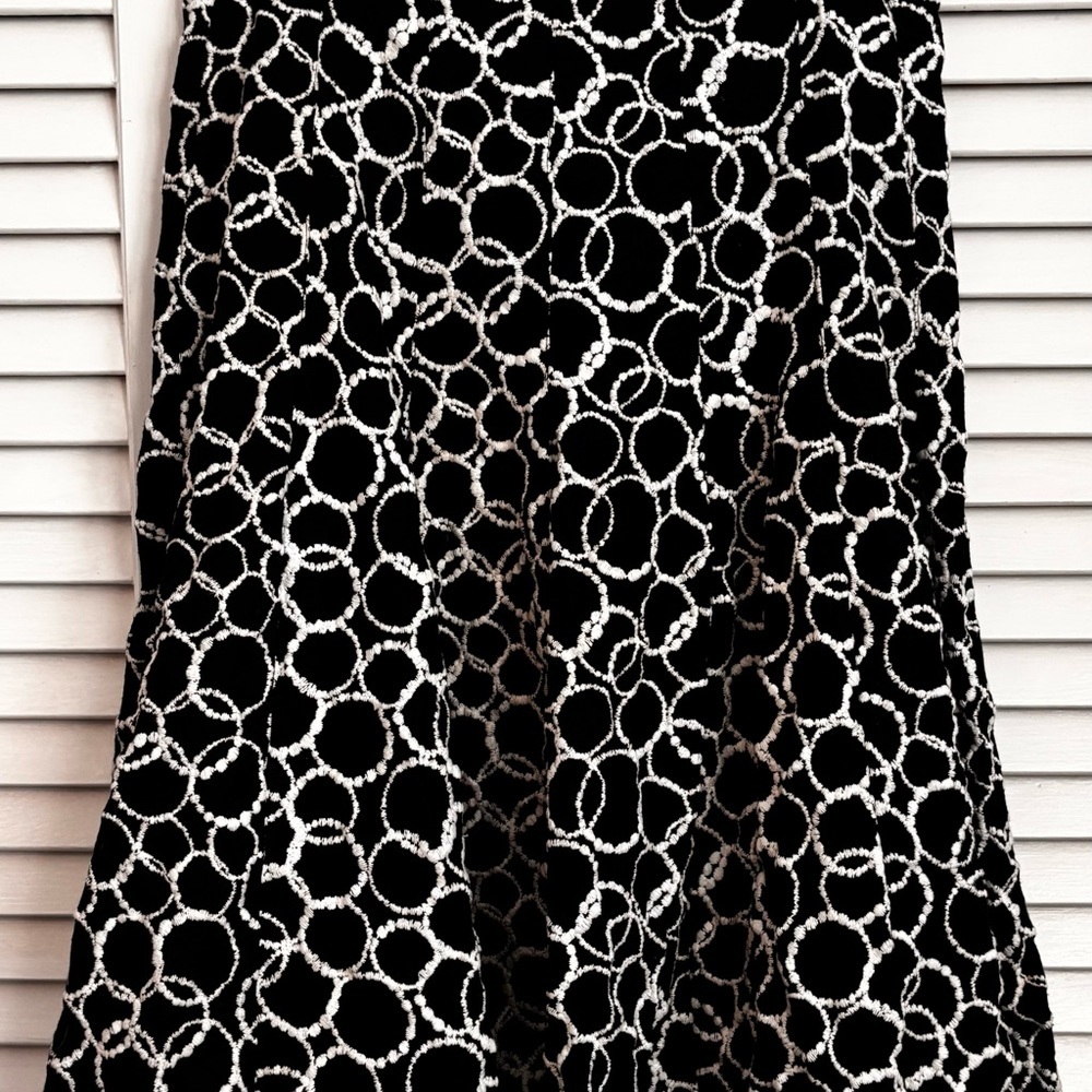 Carole Little Black and White Circle A-Line Skirt